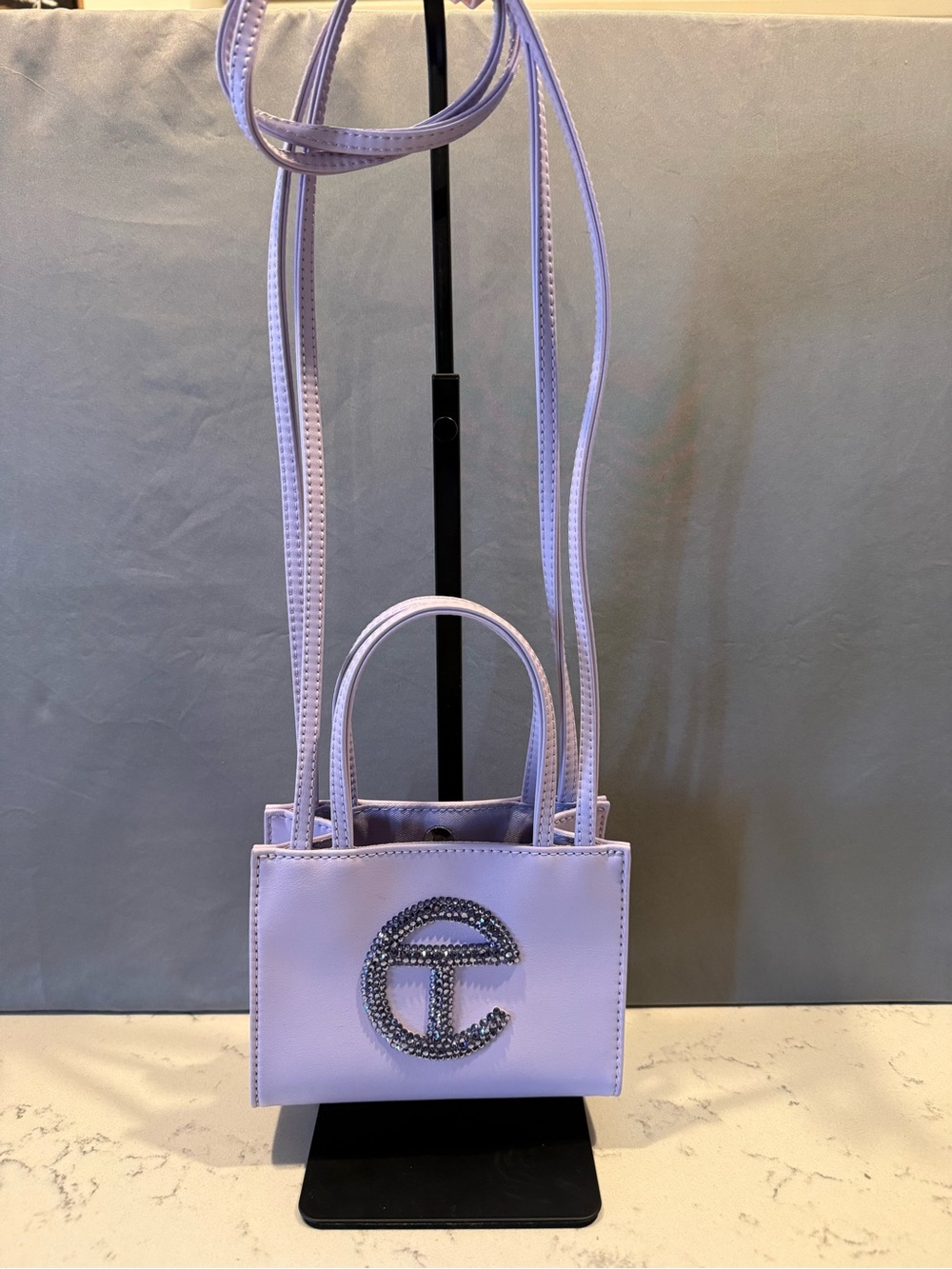 Telfar Lavender Mini Tote with Jeweled Logo